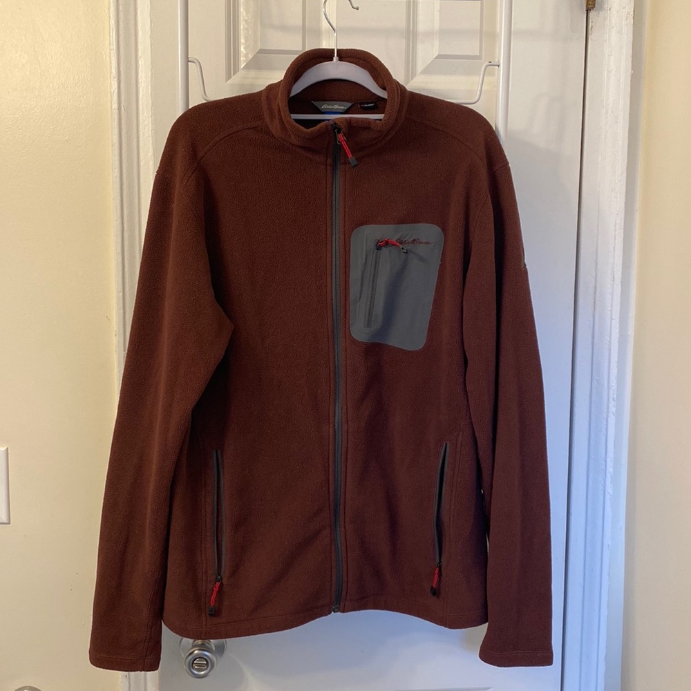 Eddie Bauer Burgundy Zip Up Sweatshirt